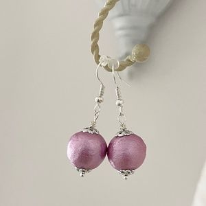Fuchsia Ornament Ball Earrings